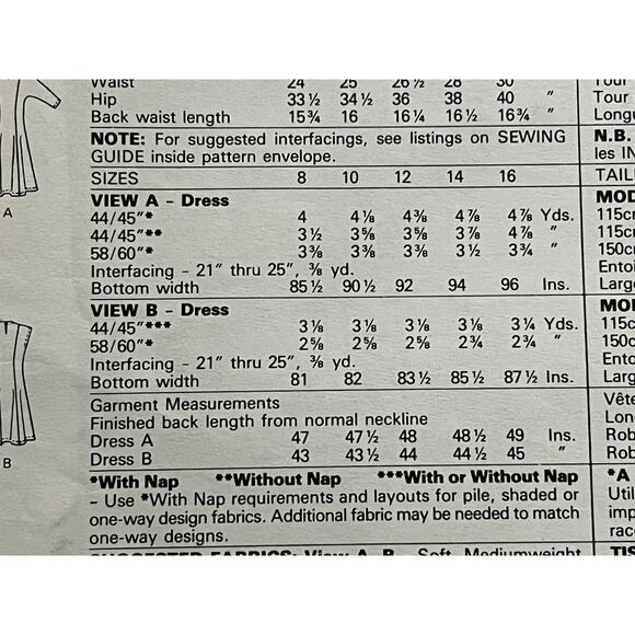 McCalls pattern 2568 midi dress fit and flare dolman sleeve Size 16 - Picture 5 of 9